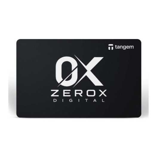 ZEROX DIGITAL branded Tangem hardware wallet card